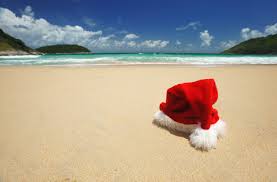 Santa hat on beach